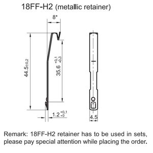 نگهدارنده فلزی رله 18FF-H2 بر روی سوکت رله 18FF-2Z-C1 , 18FF-2Z-C2