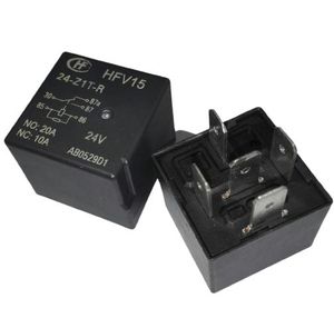 رله خودرویی 24 ولت 40 آمپر 5 پایه هونگفا (مشکی) HFV15/24-Z1T-R(136)