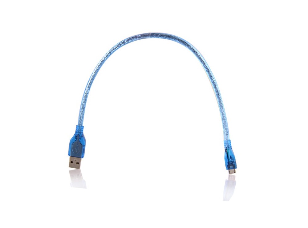کابل USB به MICRO USB آبی شیلد دار (30 سانتی)