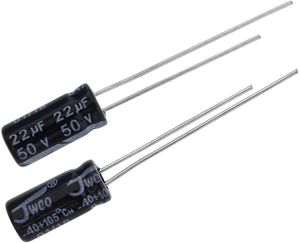 خازن 22UF/50V Jwco (بسته 10 عددی)