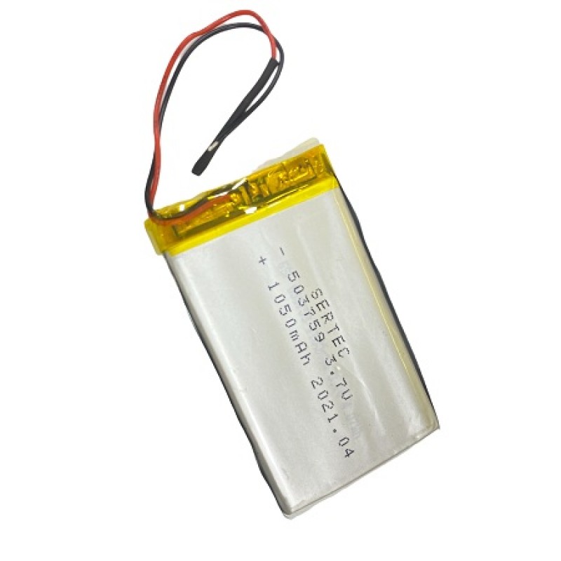 باتری لیتیوم پلیمر 3.7v ظرفیت 1050mAh مارک SERTEC کد 503759
