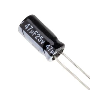 47uf 25V بسته 10 عددی خازن 47 میکروفاراد