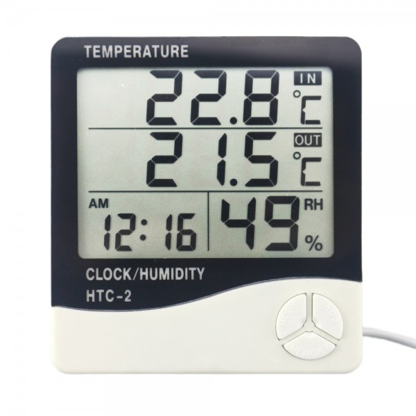 دماسنج، رطوبت سنج HTC-2 ساعت رومیزی HTC-2 Temperature Clock Humidity
