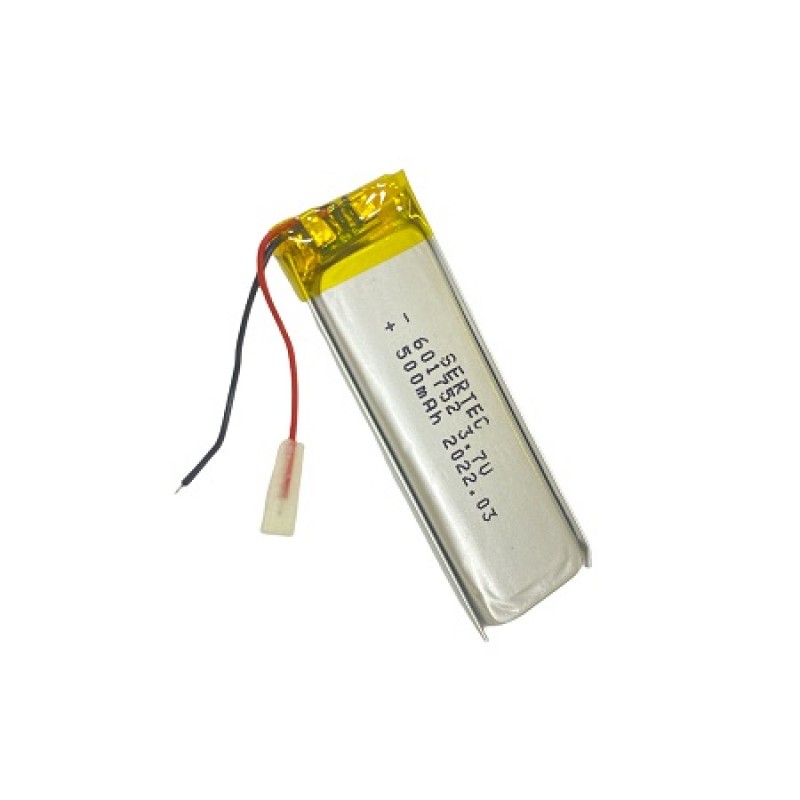 باتری لیتیوم پلیمر 3.7v ظرفیت 500mAh مارک SERTEC کد 601752