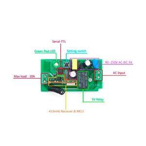 ماژول رله وای فای کنترل رادیویی باند 433MHz با تراشه وای فای ESP8266