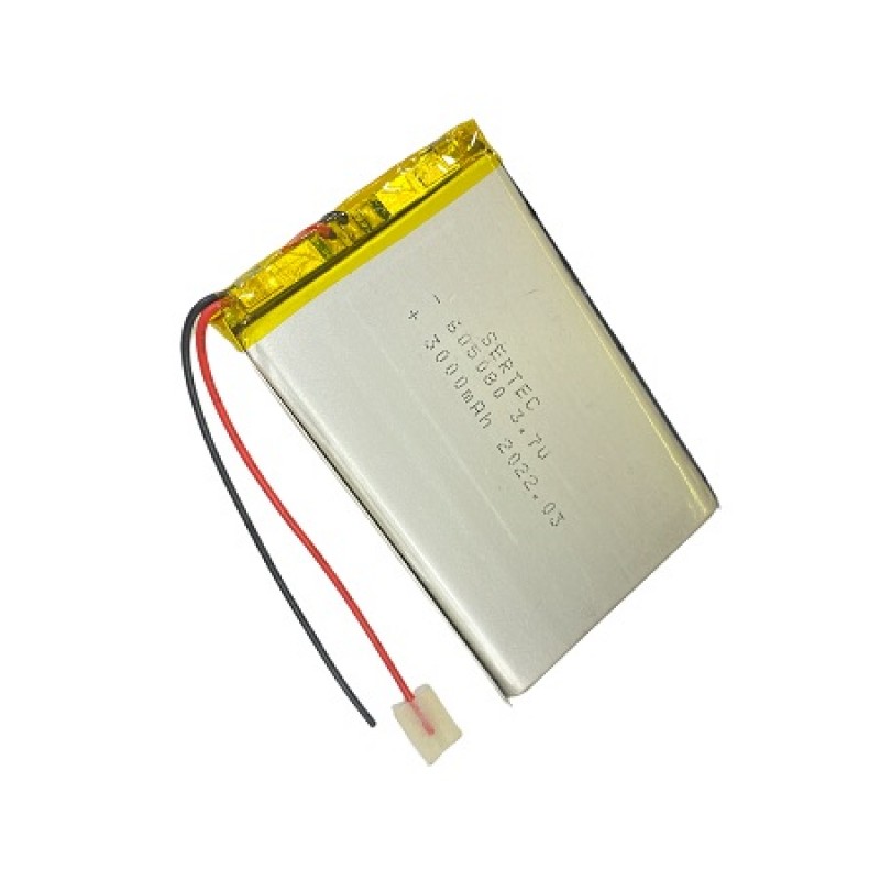 باتری لیتیوم پلیمر 3.7v ظرفیت 3000mAh مارک SERTEC کد 605080