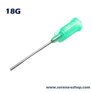نازل (سوزن) 18G پلاستیکی + سبز رنگ + سرتخت