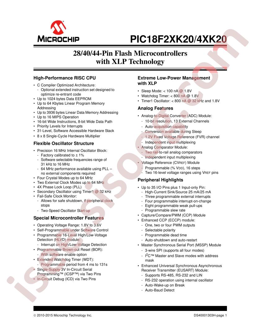 PIC18FxxK20 Datasheet