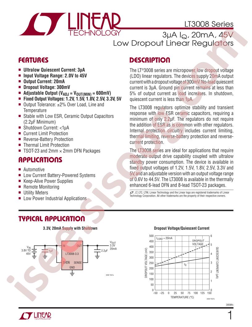 LT3008 Datasheet