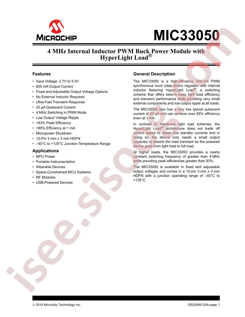MIC33050 Datasheet
