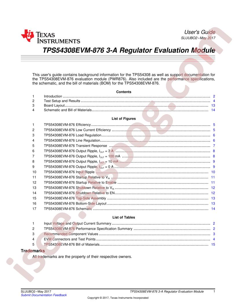 TPS54308EVM-876 Datsheet