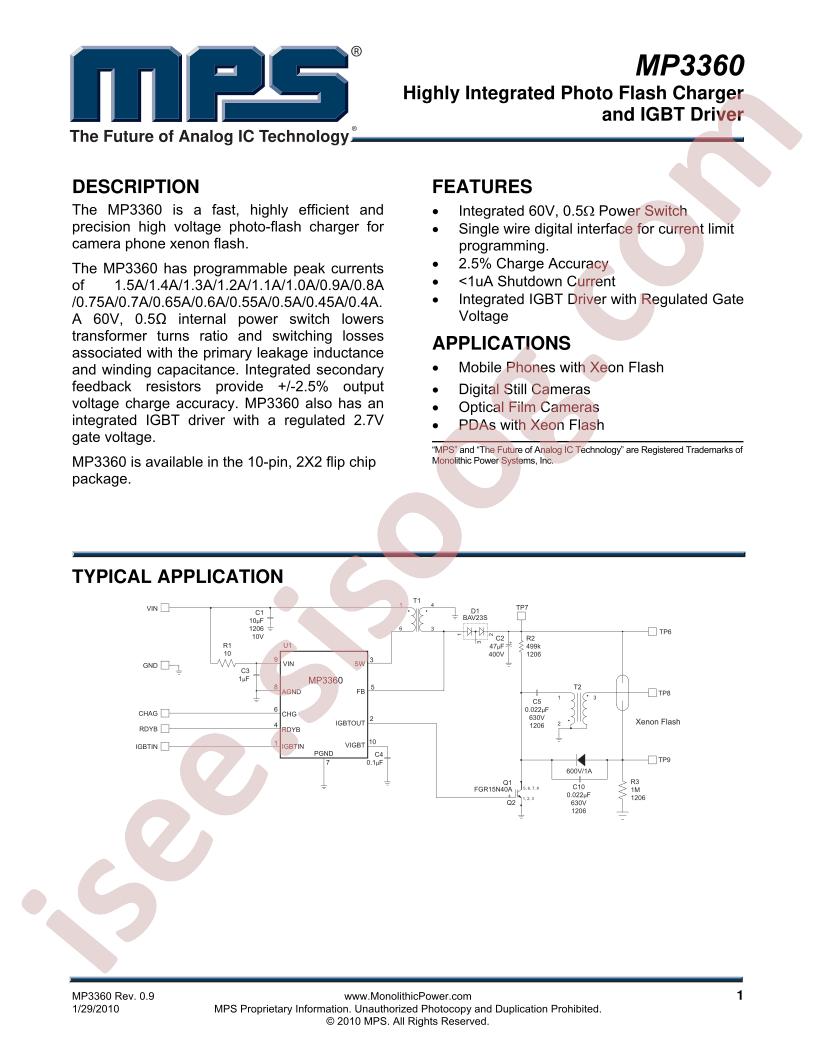 MP3360 Datasheet