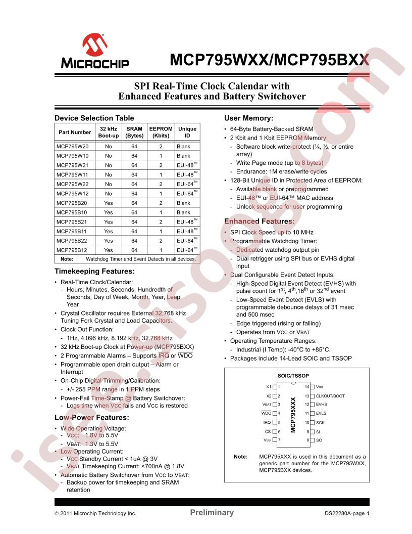 MCP795Wxx/Bxx Preliminary