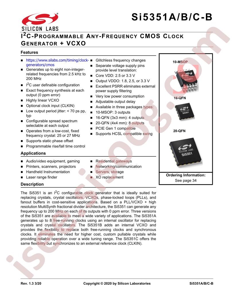 Si5351A/B/C-B Datasheet