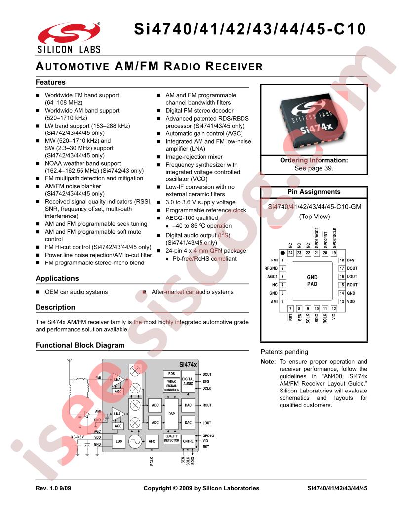 SI4740-45-C10 Datasheet