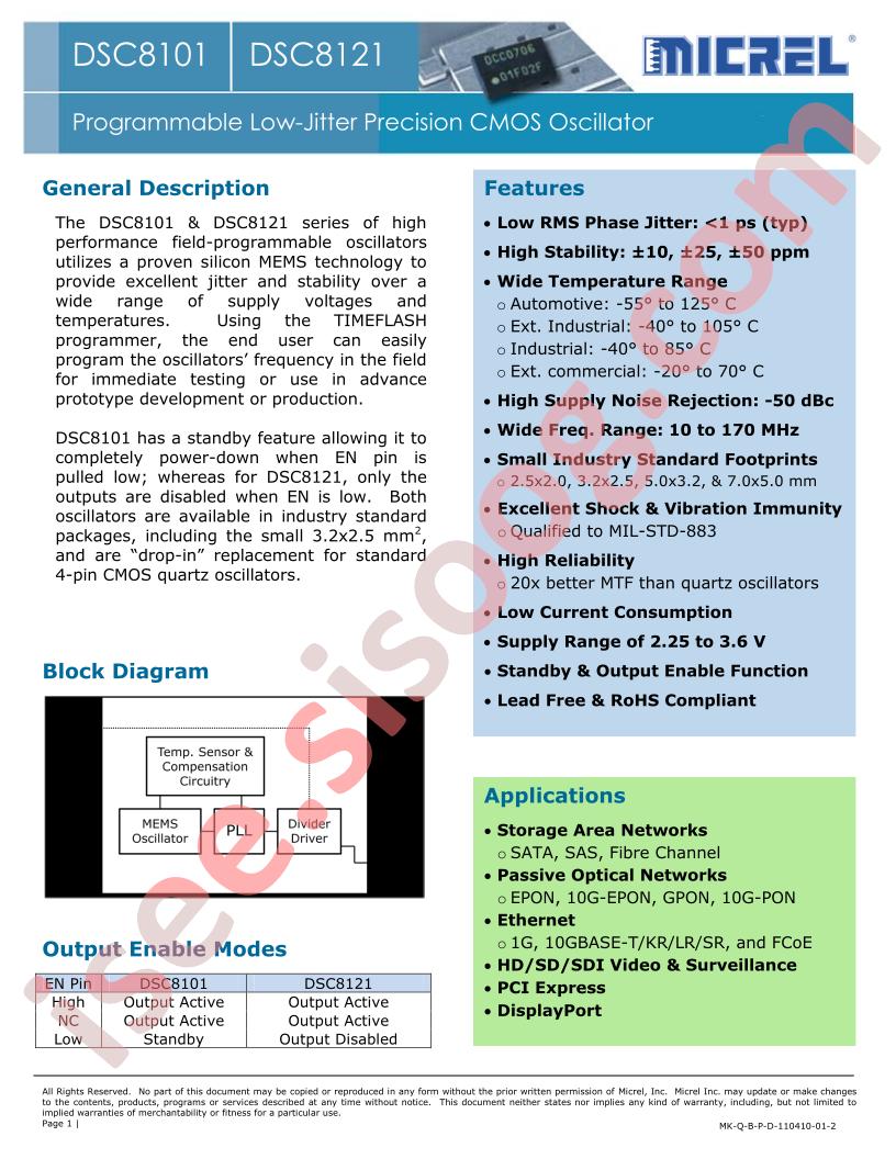 DSC8101,21 Datasheet