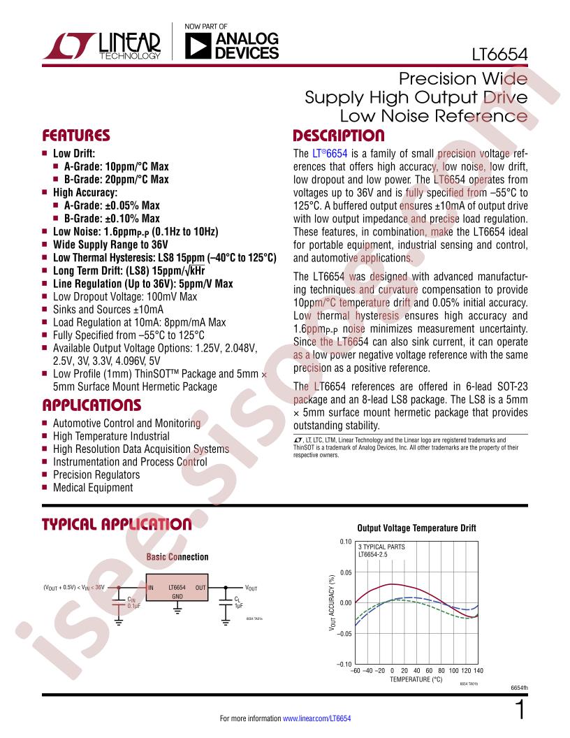 LT6654 Datasheet