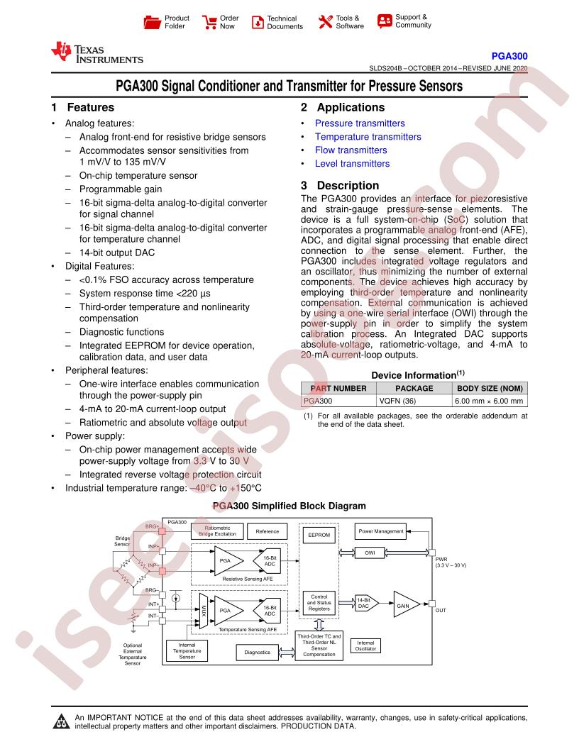 PGA300 Datasheet