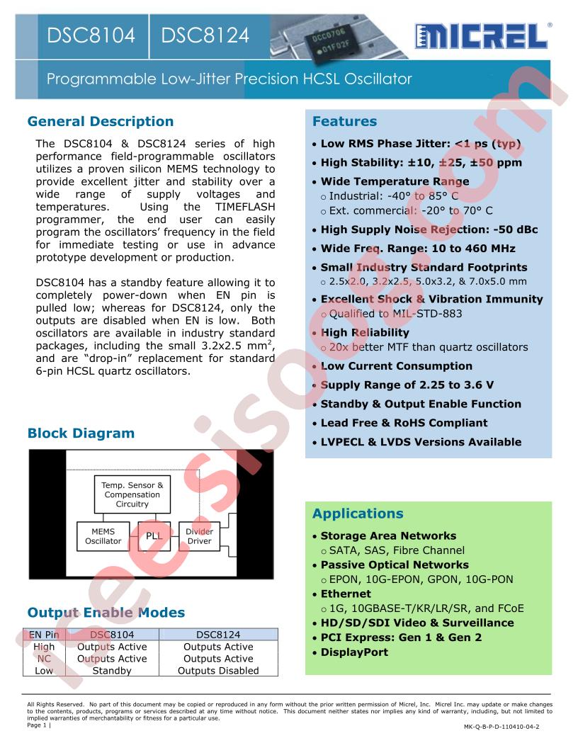 DSC8104,24 Datasheet