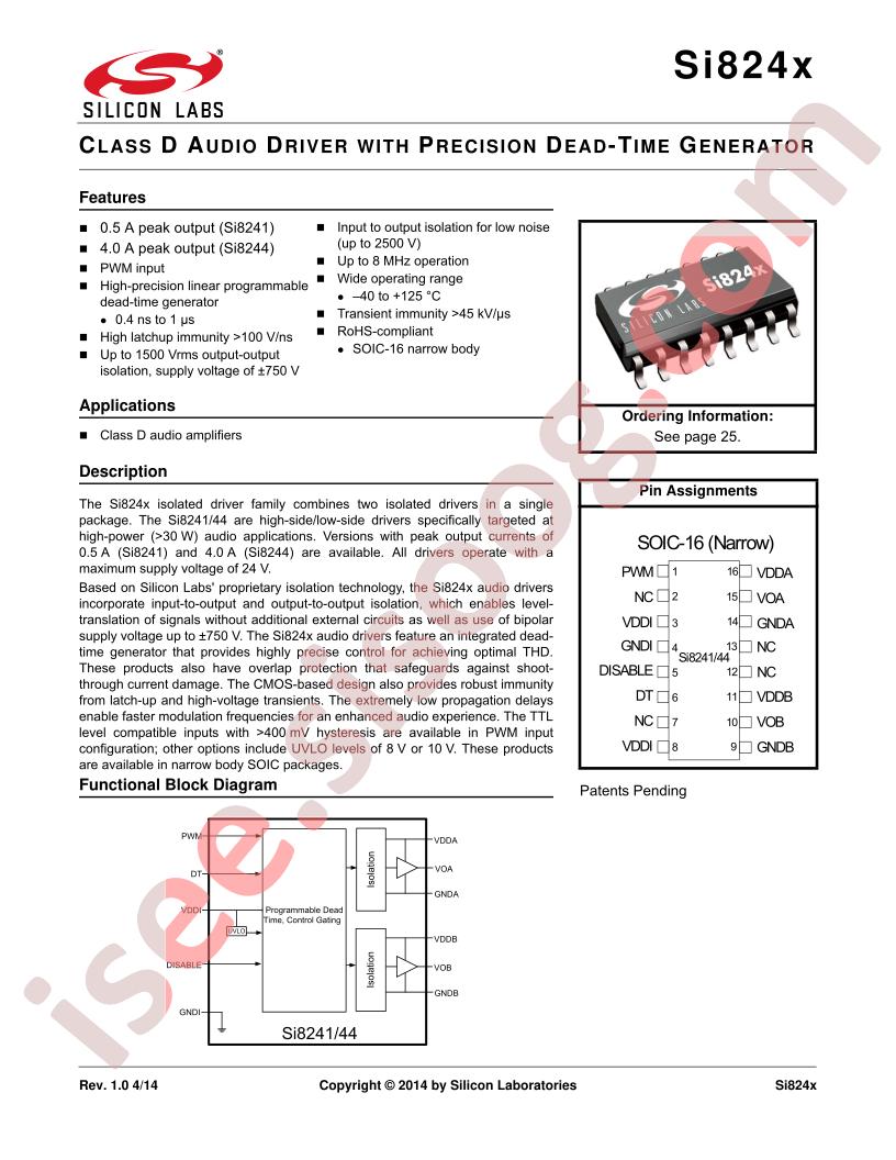 SI824x Datasheet