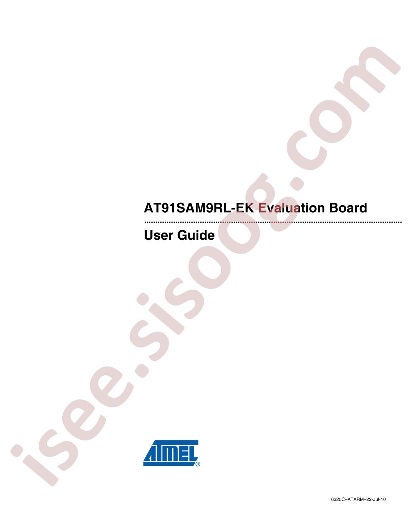 AT91SAM9RL-EK Eval Board Guide