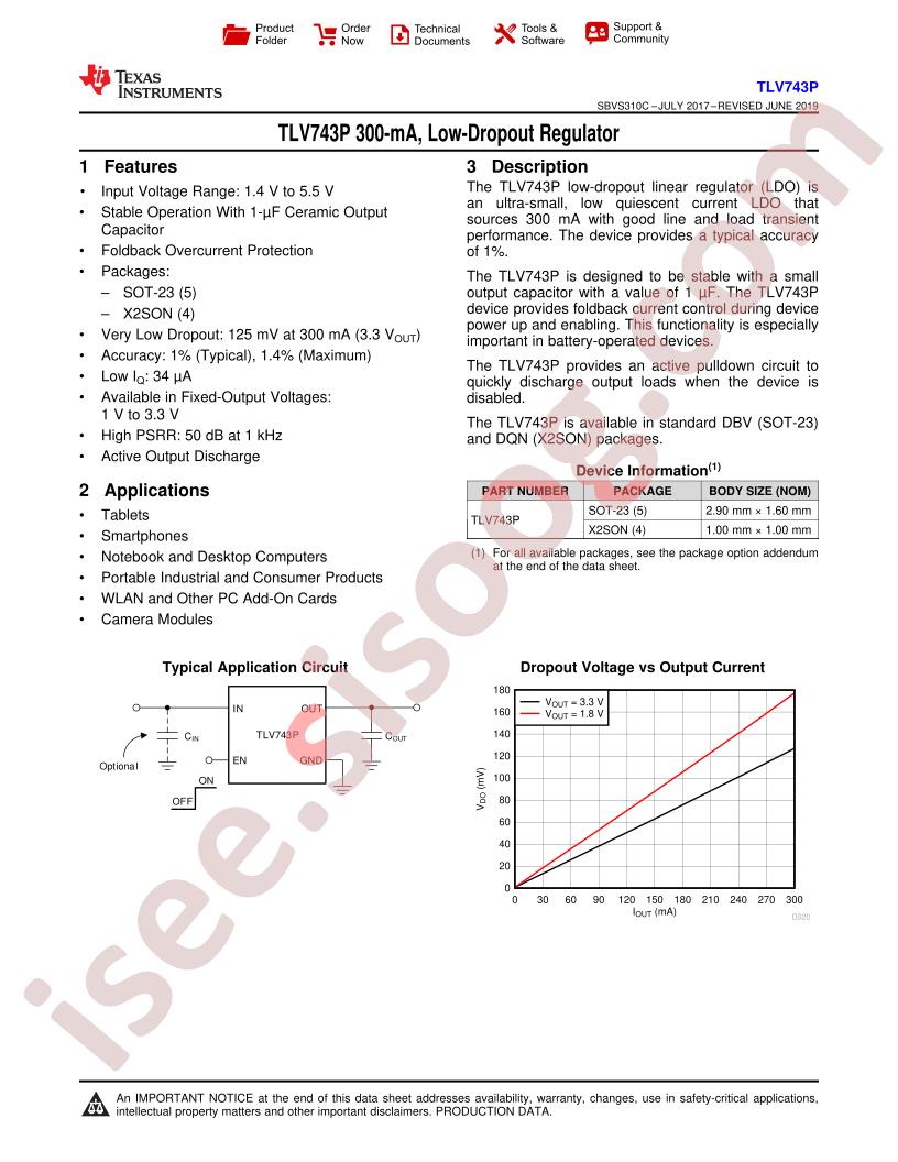 TLV743xx Datasheet