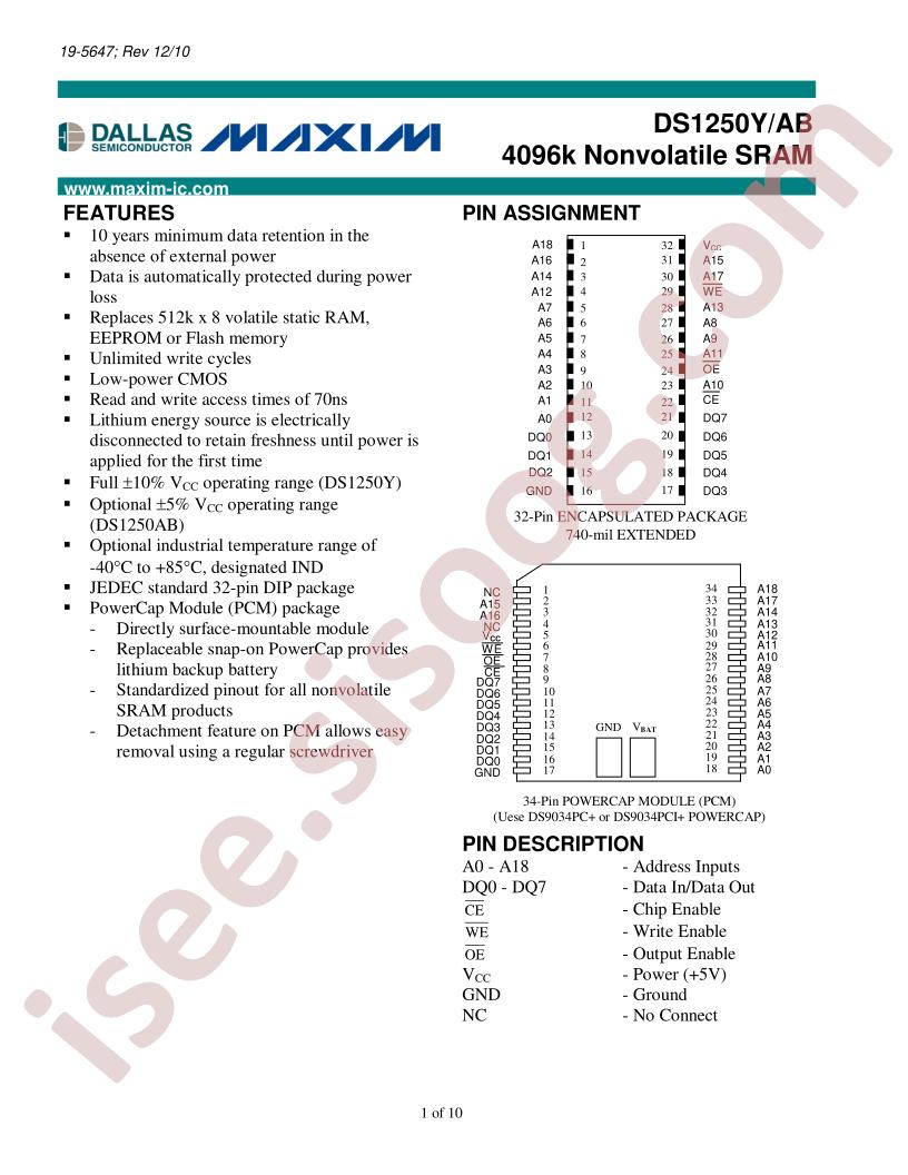 DS1250AB-DS1250Y