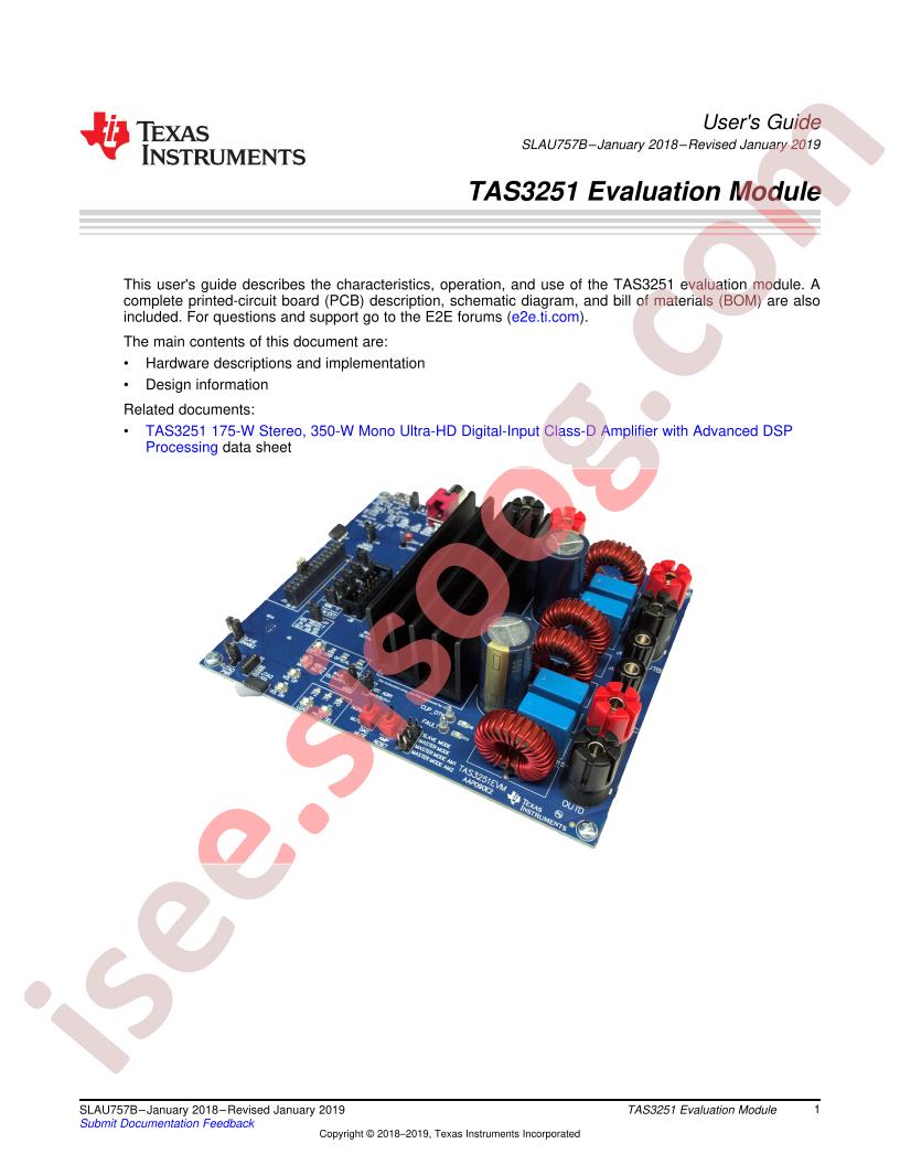 TAS3251EVM User Guide