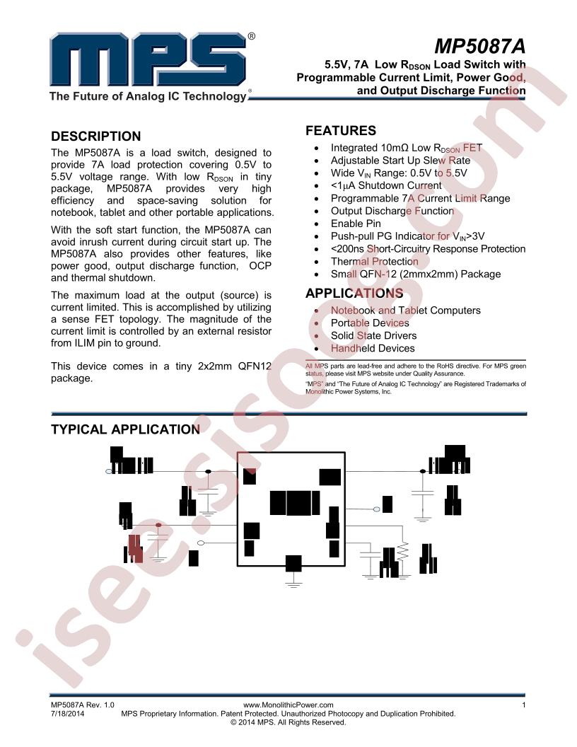 MP5087A Datasheet