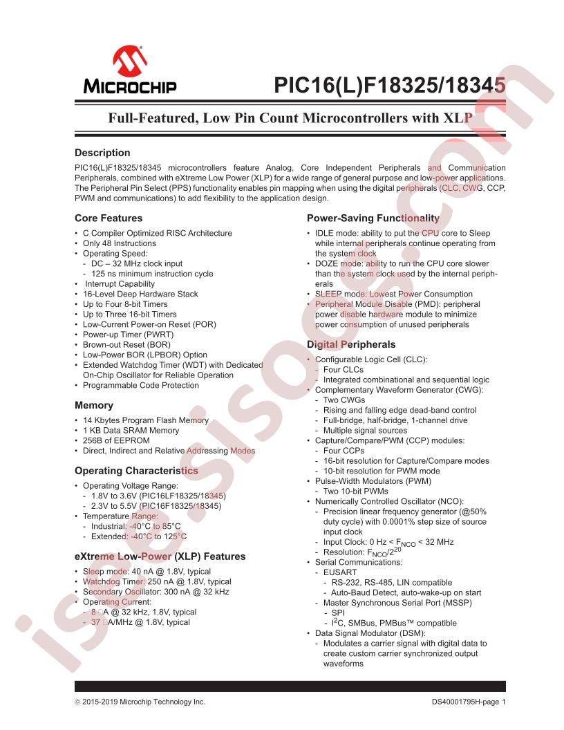PIC16(L)F18325_45 Datasheet