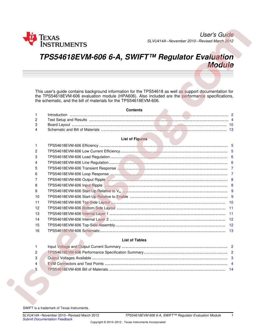 TPS54618EVM-606(-A )User Guide