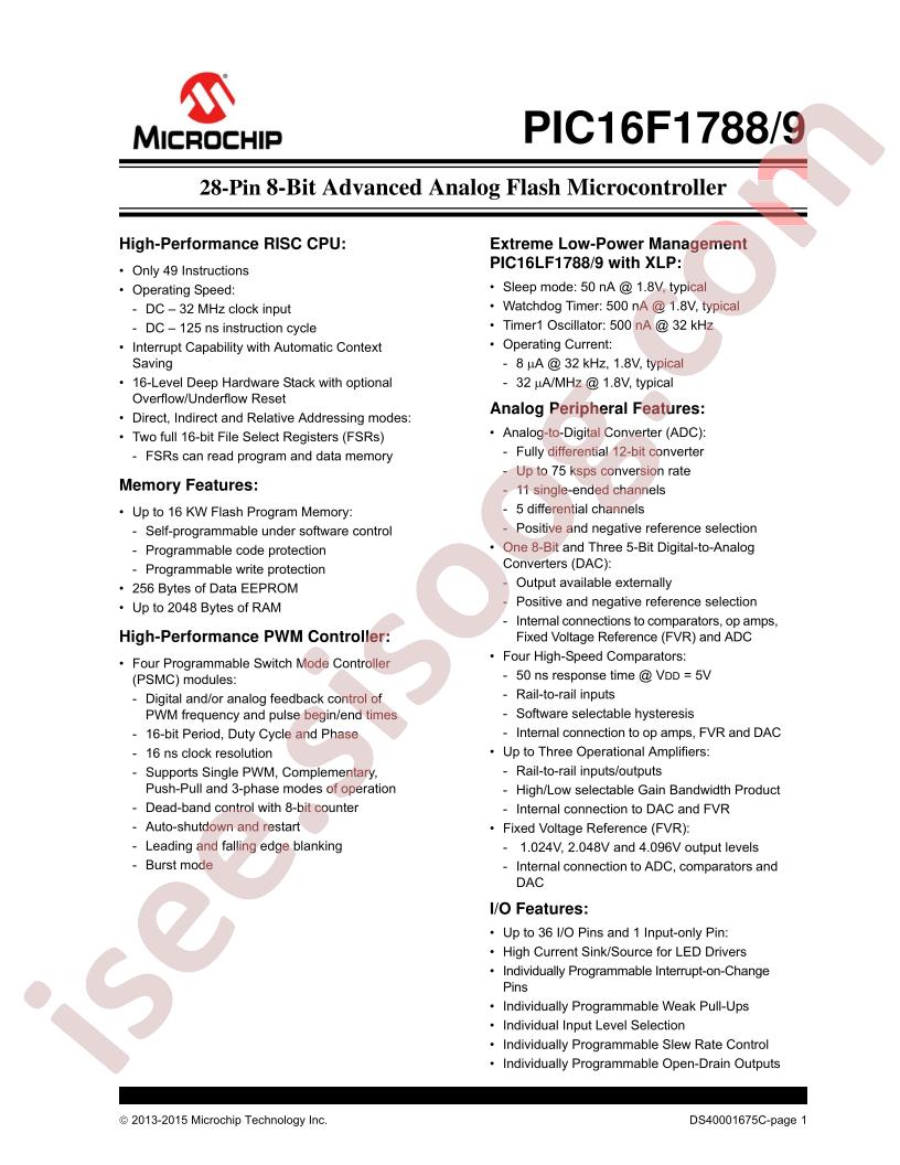 PIC16(L)F1788/9 Datasheet