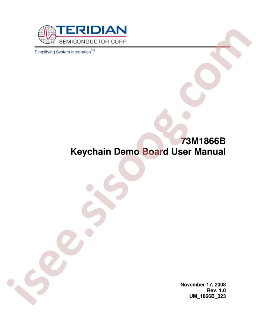 73M1966B-KEYCHN User Manual