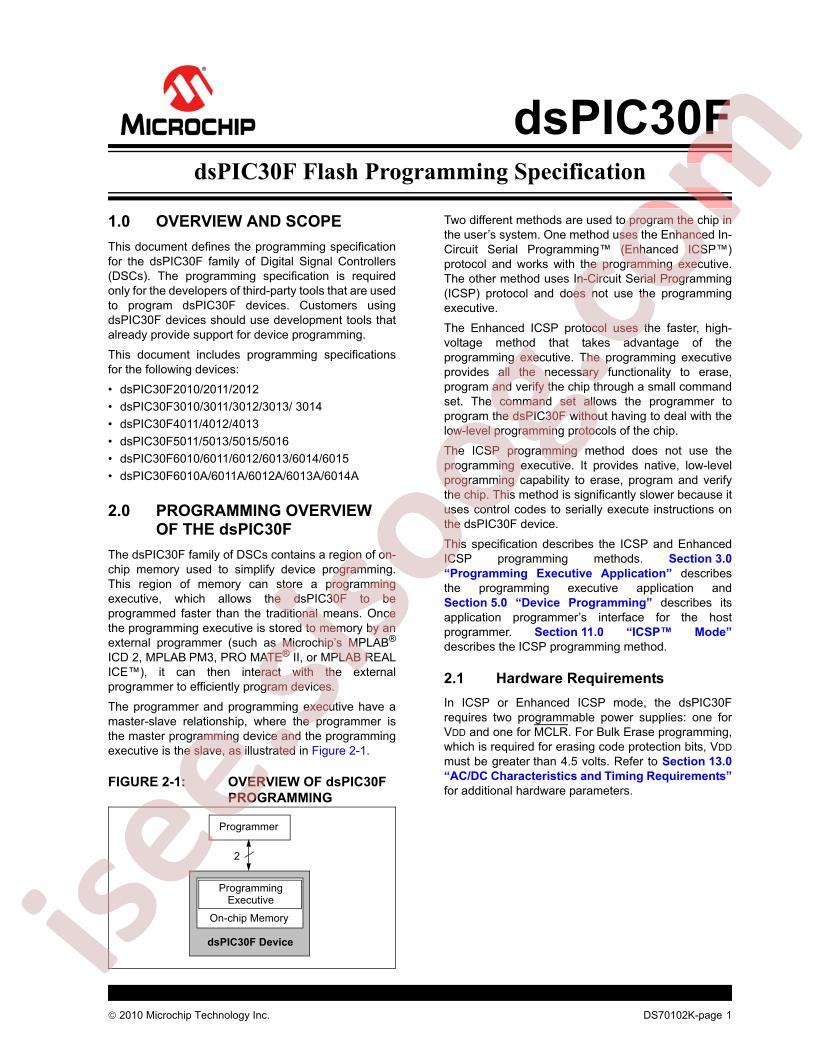 DSPIC30F Flash Programming Specification