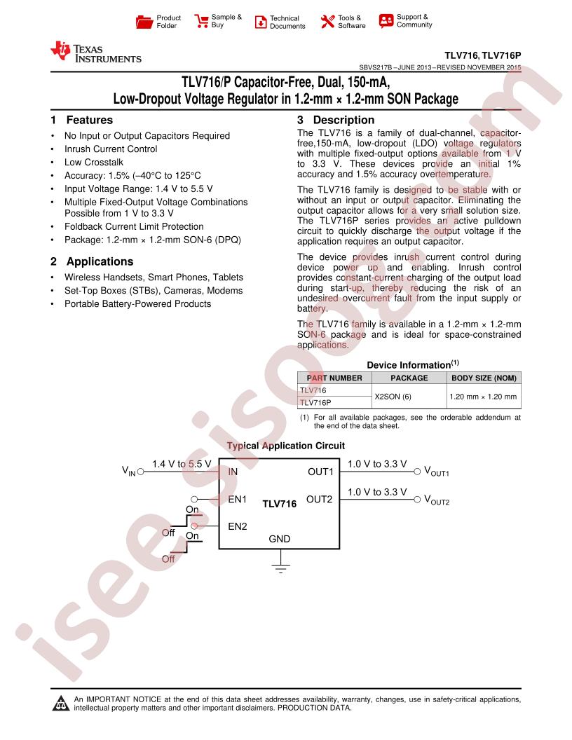 TLV716(P) Datasheet