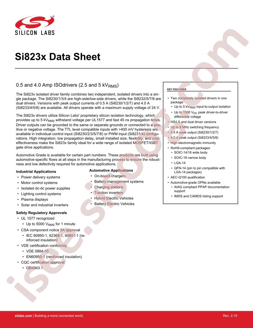 SI823x Datasheet