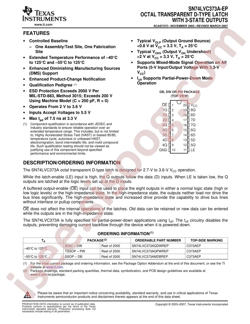 SN74LVC373A-EP