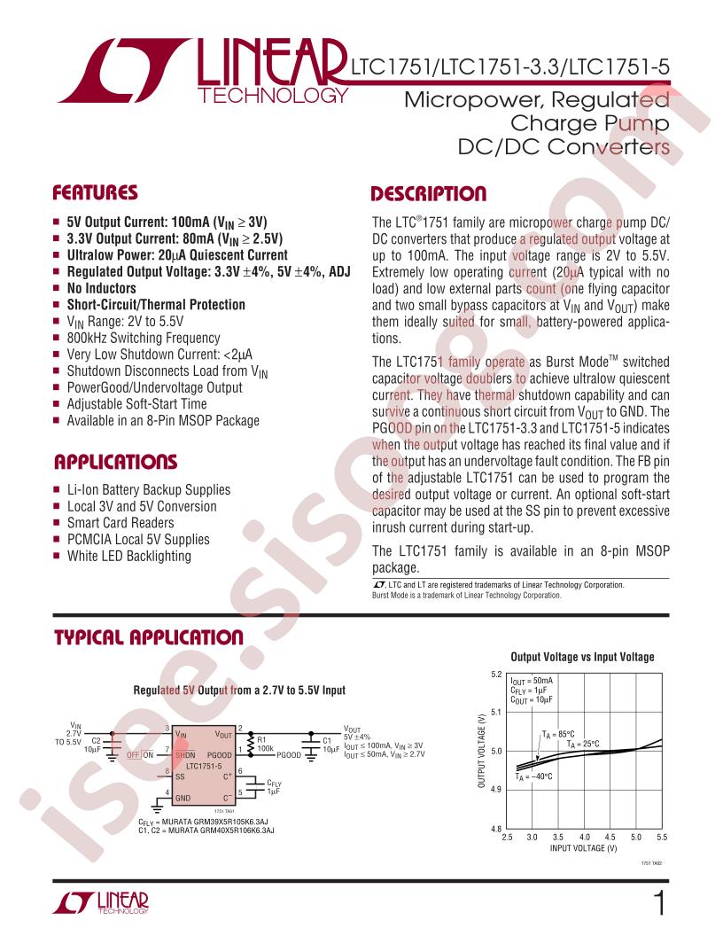 LTC1751(-3.3, -5) Datasheet