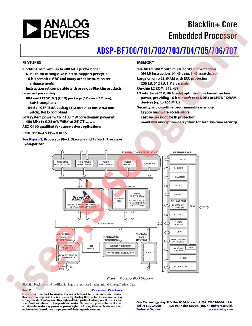 ADSP-BF700 thru 707