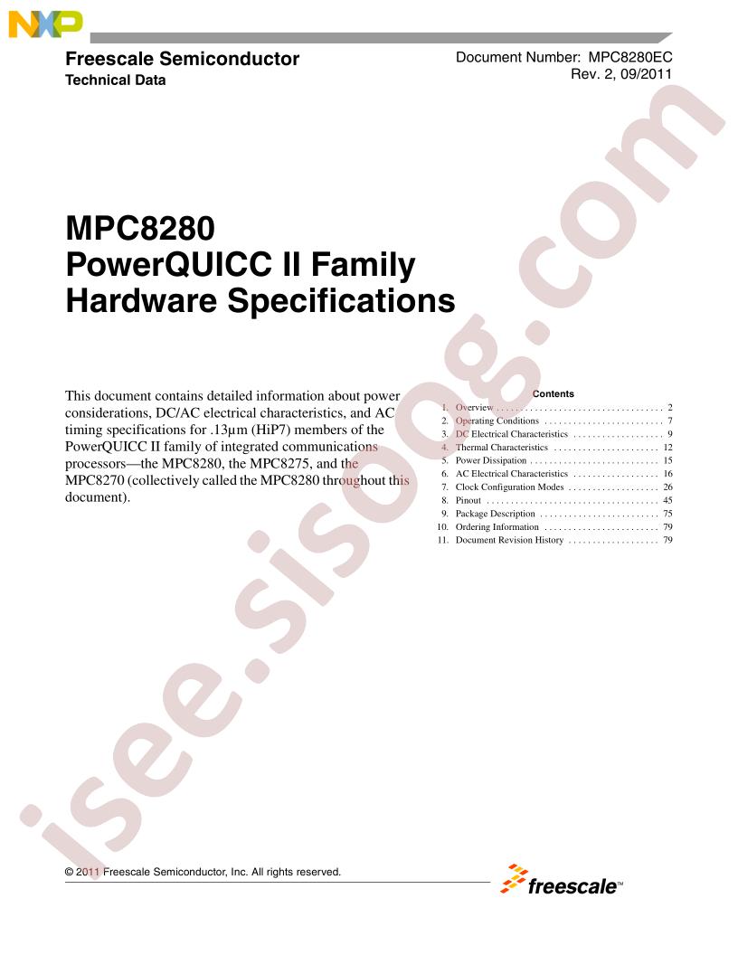 MPC8280 PowerQUICC II Family