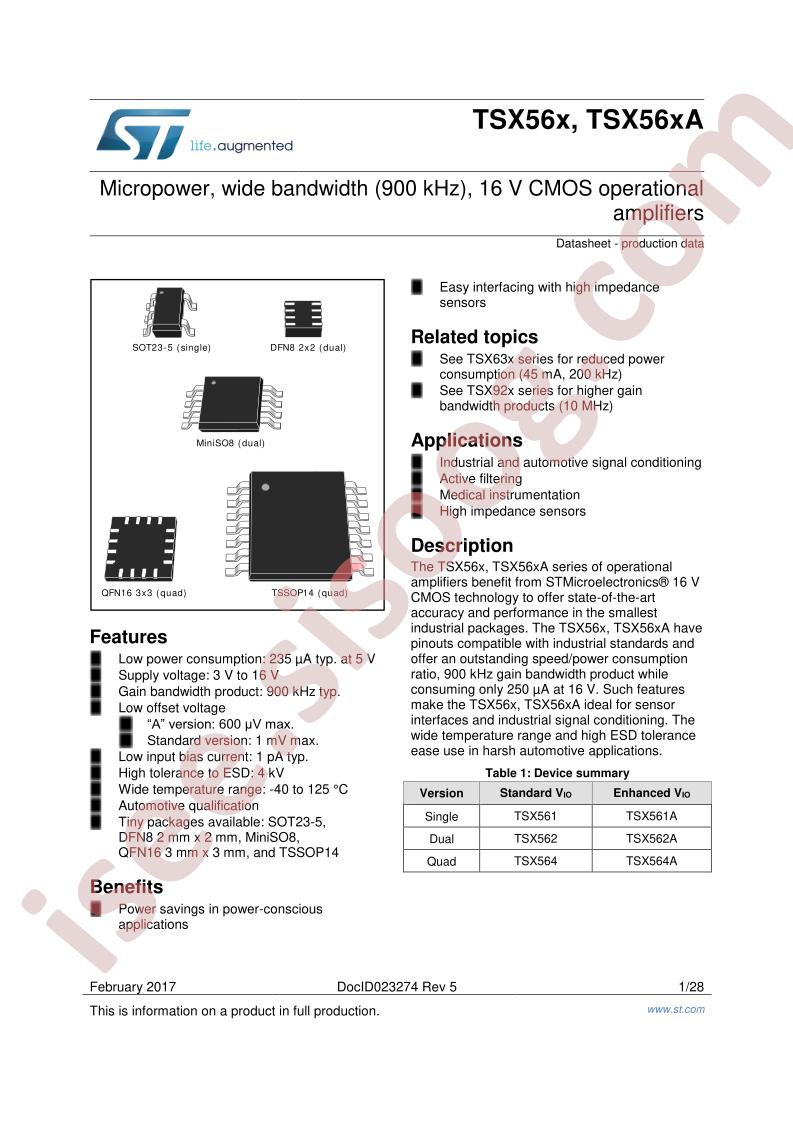 TSX56x(A) Datasheet