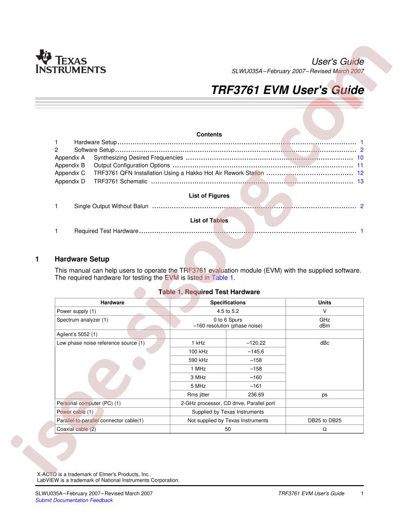 TRF3761 EVM Guide