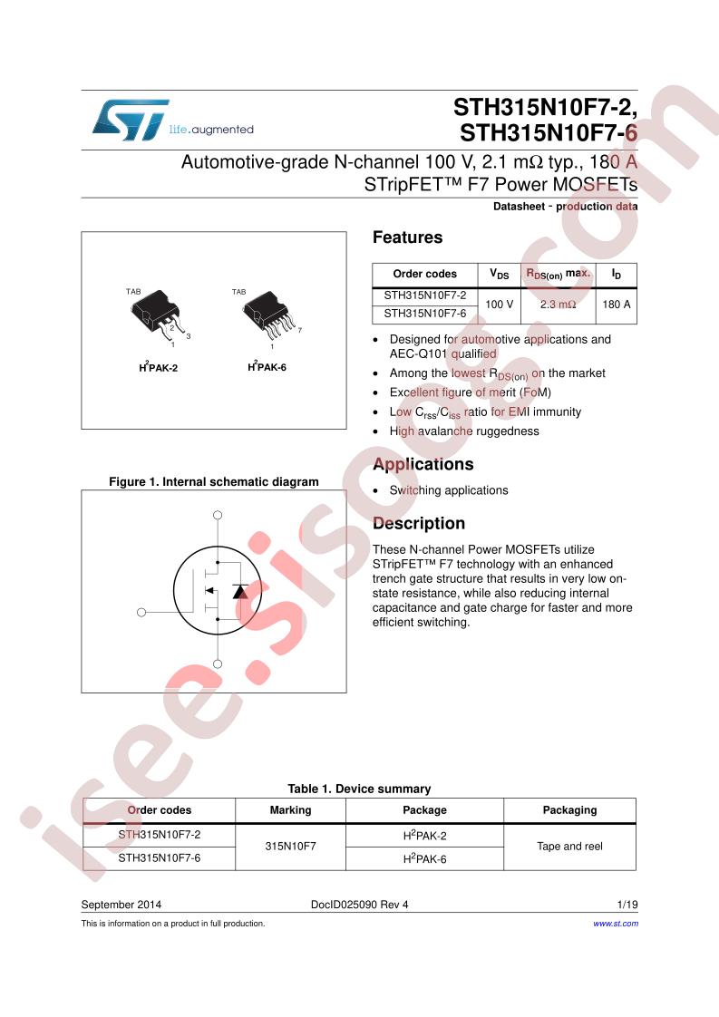 STH315N10F7-2,STH315N10F7-6