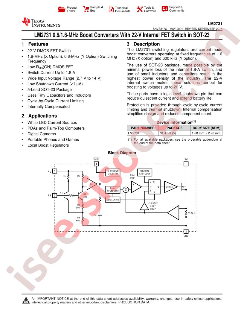 LM2731 Datasheet