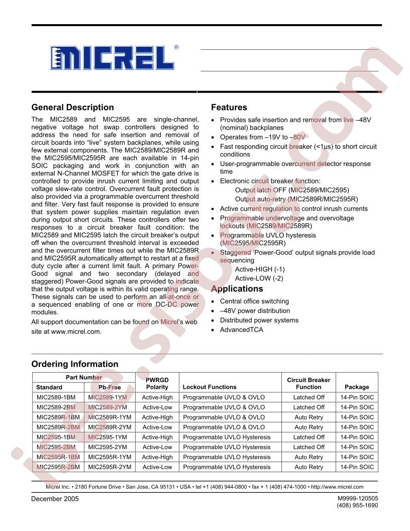 MIC2589/MIC2595