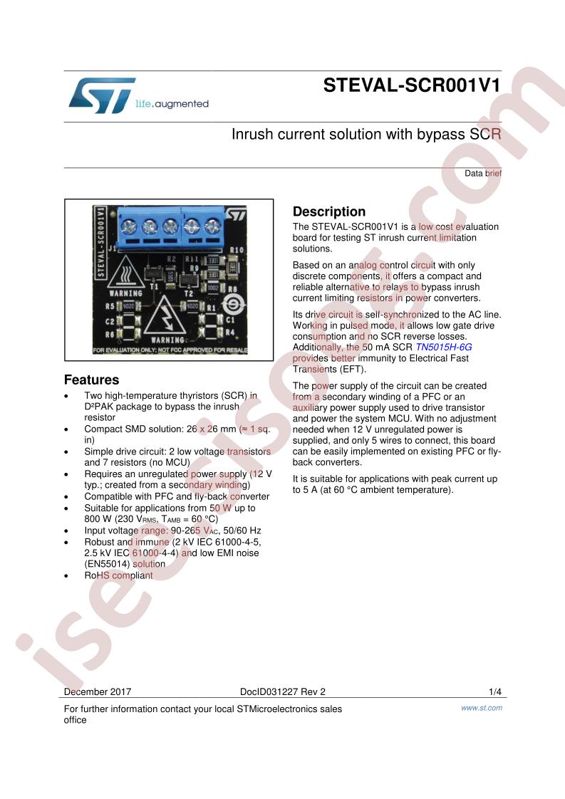 STEVAL-SCR001V1 Brief
