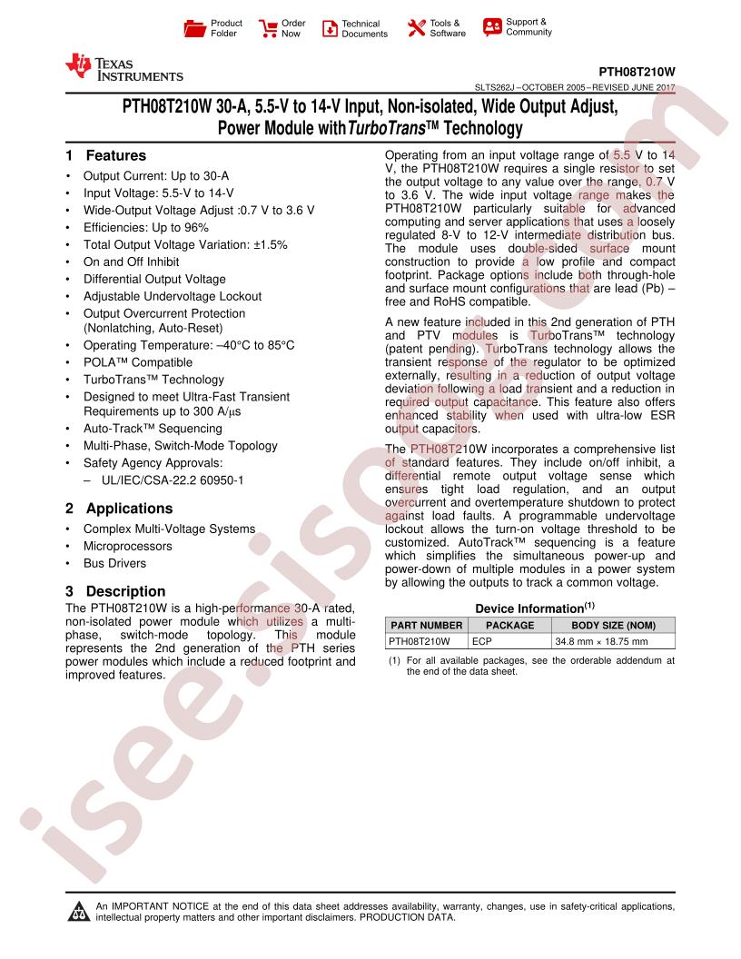 PTH08T210W Series