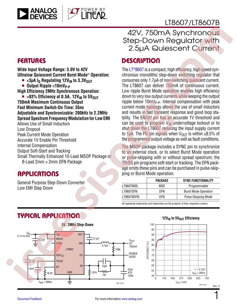 LT8607 Datasheet