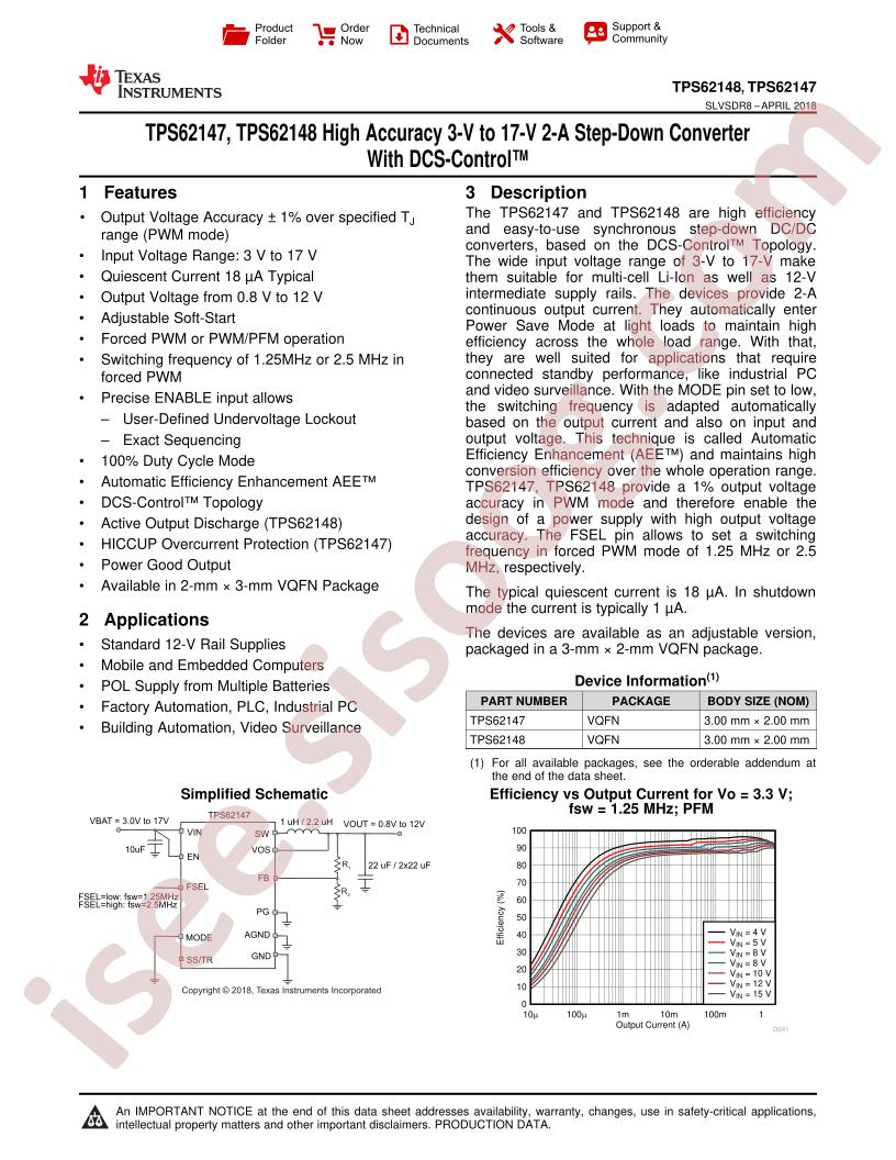 TPS62147, TPS62148 Datasheet