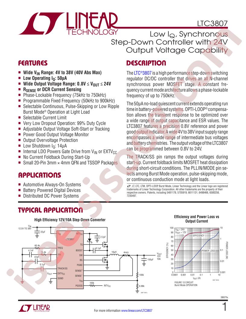 LTC3807 Datasheet